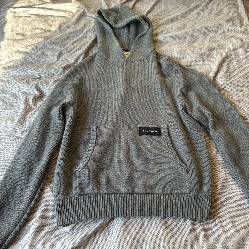 YoungLA 547 Mojave Knitted Hoodie (Heather Grey / Small)